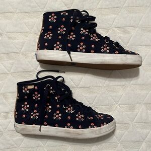 High Top Floral Embroidered Keds